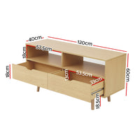 Entertainment Unit Scandinavian Pale Wood - 120cm