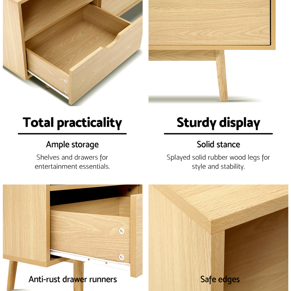 Entertainment Unit Scandinavian Pale Wood - 120cm