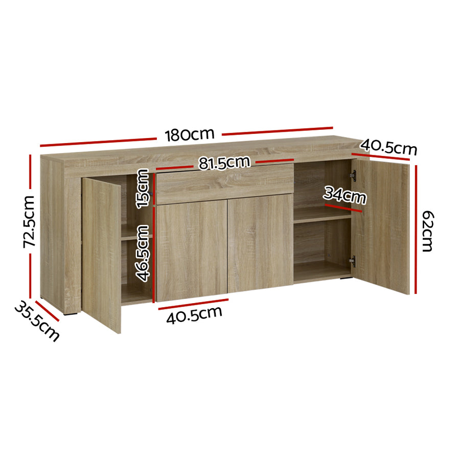 Wooden Sidetable Cabinet - 4 Doors