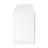 130cm High Gloss TV Stand Entertainment Unit Storage Cabinet Tempered Glass Shelf White