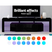 189cm RGB LED TV Stand Cabinet Entertainment Unit Gloss Black