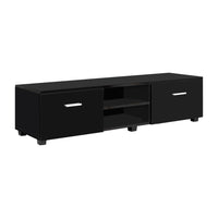 Entertainment Unit Wide High Gloss - Black 140cm