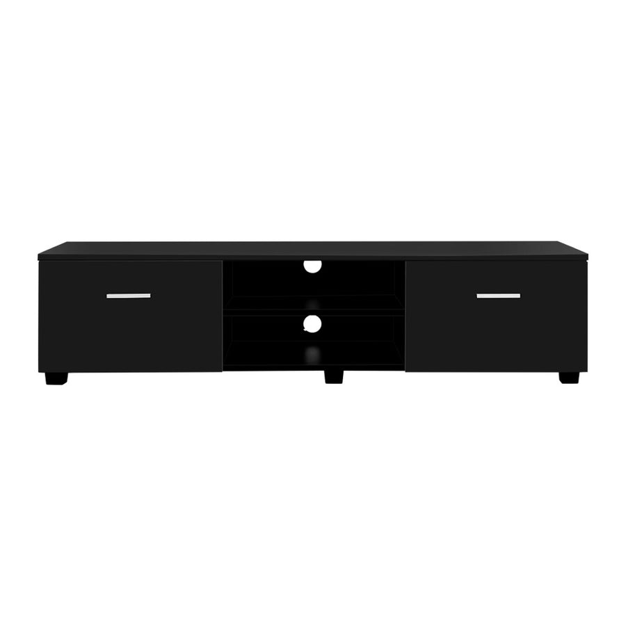 Entertainment Unit Wide High Gloss - Black 140cm