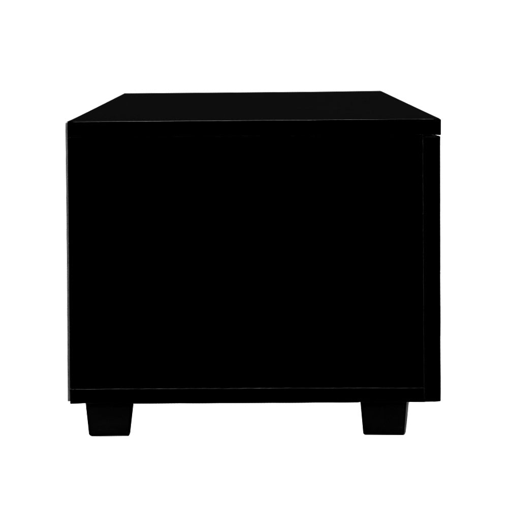 Entertainment Unit Wide High Gloss - Black 140cm