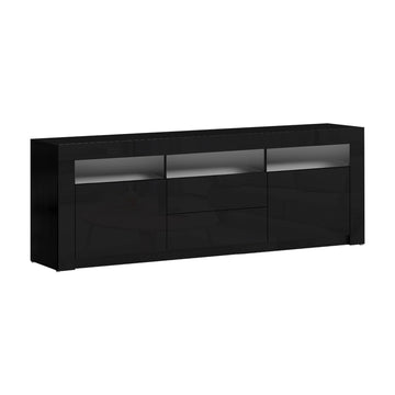 Entertainment Unit RGB LED High Gloss - 200cm Black