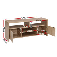 Entertainment Unit With Storage - Oak 140cm