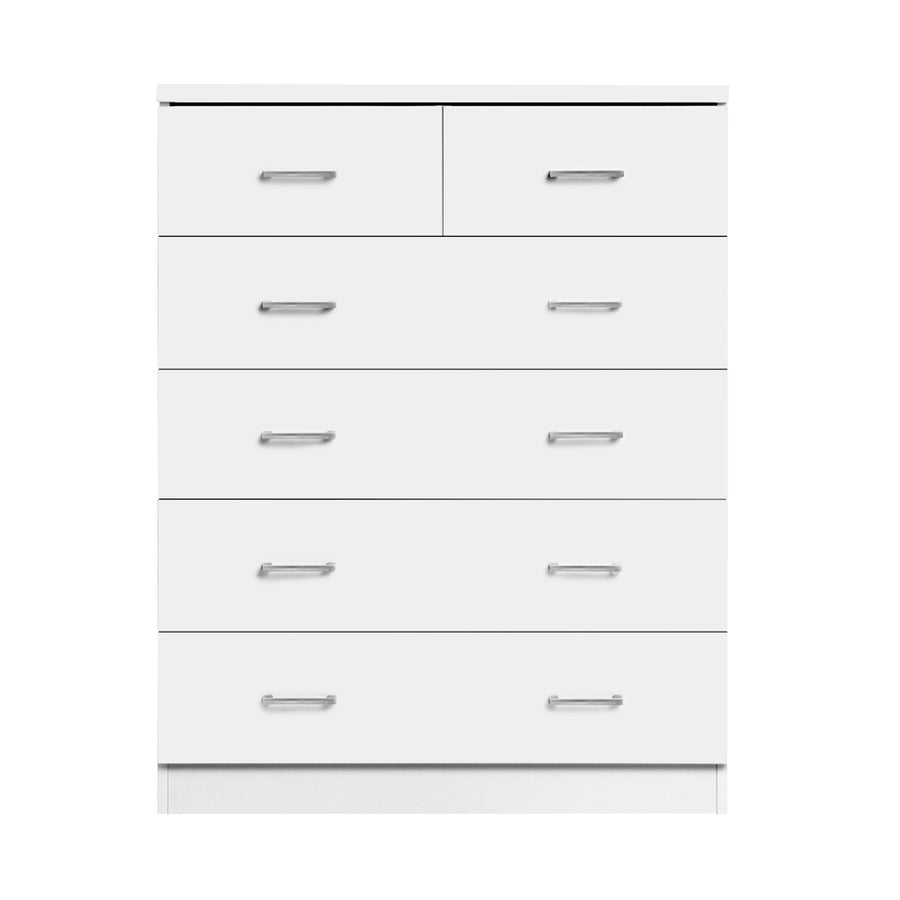 Tallboy Dresser Table 6 Chest of Drawers Cabinet Bedroom Storage White