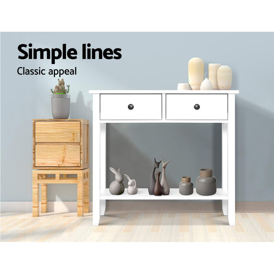 White Sidetable 2 Drawers