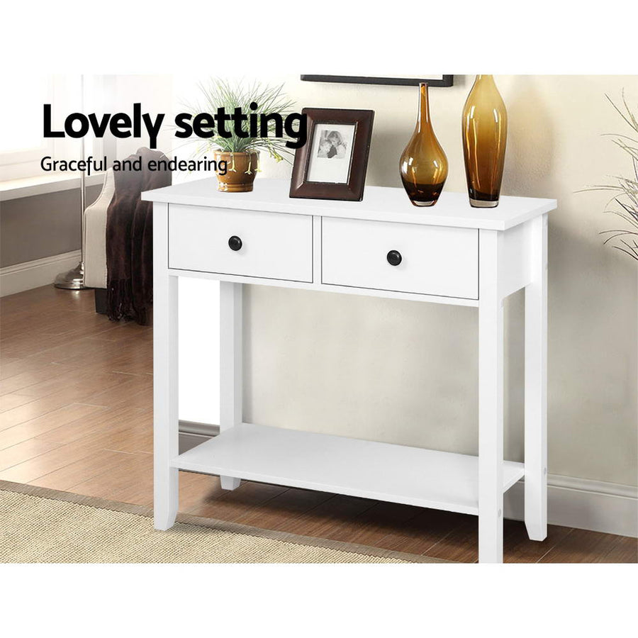 White Sidetable 2 Drawers