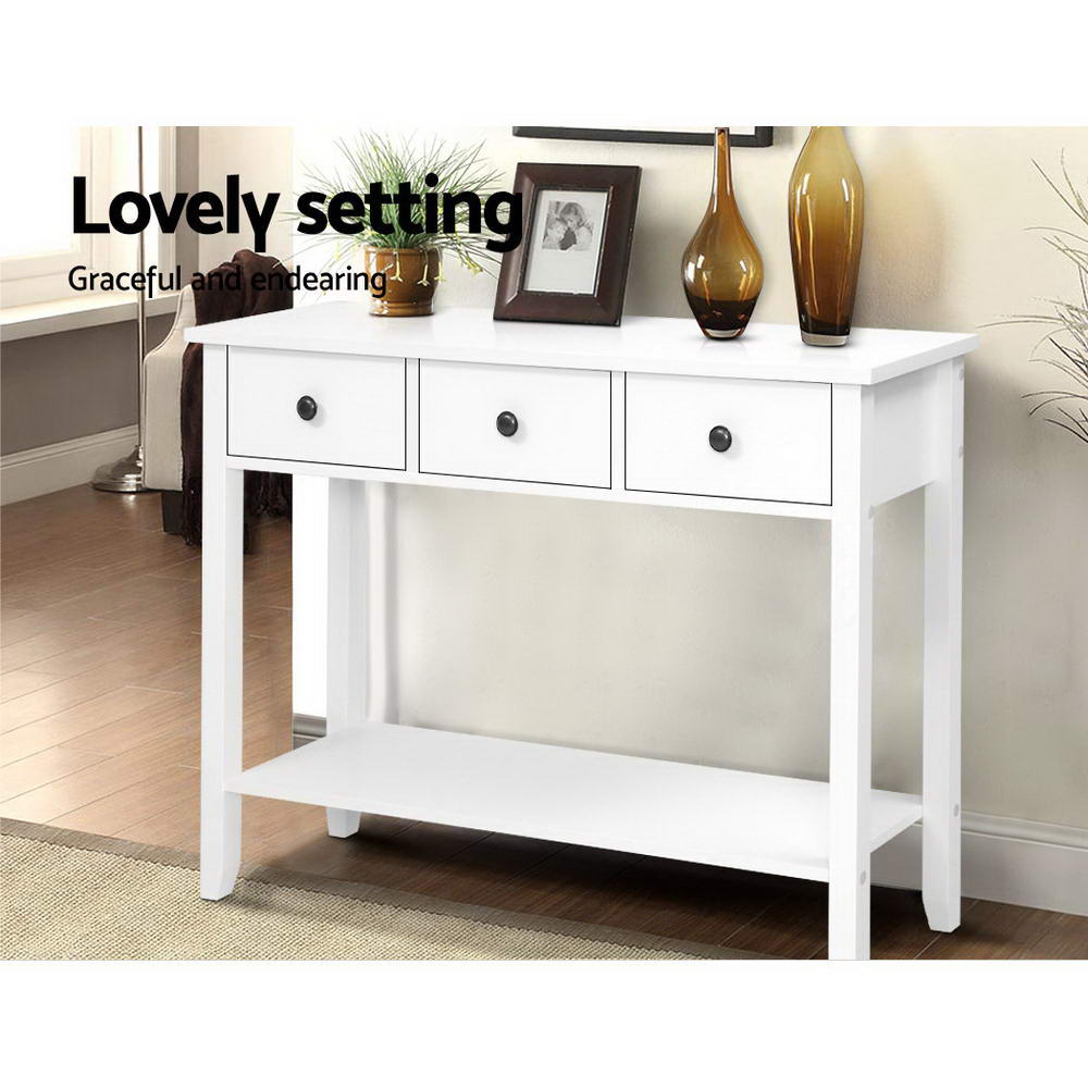 White Sidetable 3 Drawers