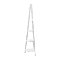 White 5 Tier Corner Book Shelf