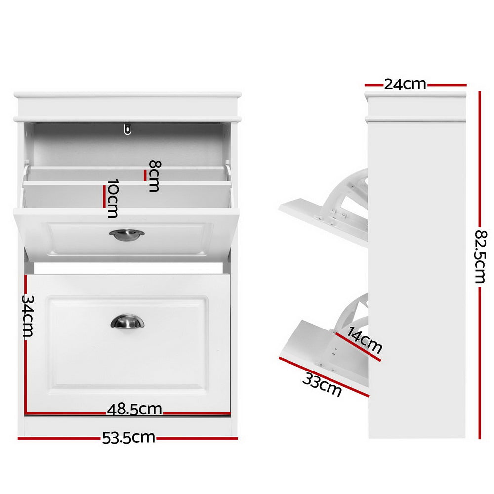 White Shoe Cabinet Sidetable With Drawers