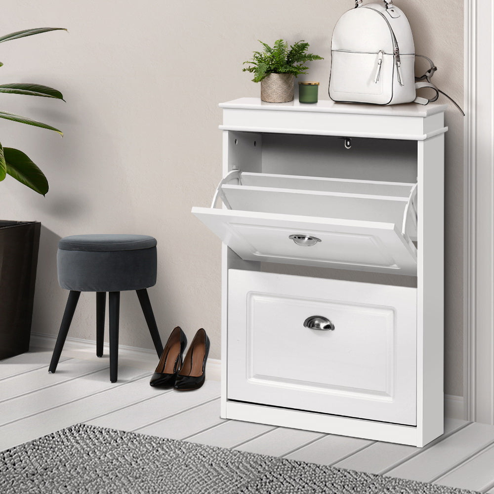 White Shoe Cabinet Sidetable With Drawers