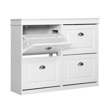 White Shoe Cabinet With Drawers