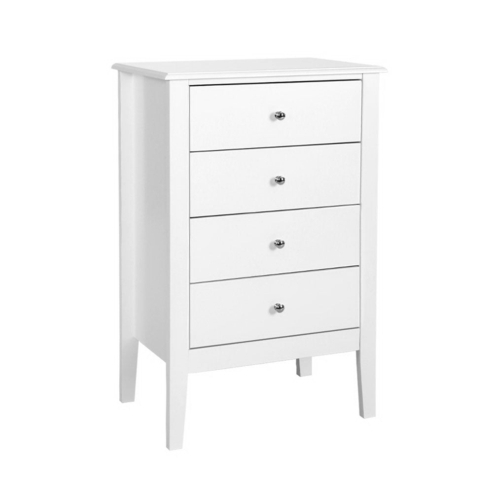 White Chest of Drawers Tallboy Storage Cabinet