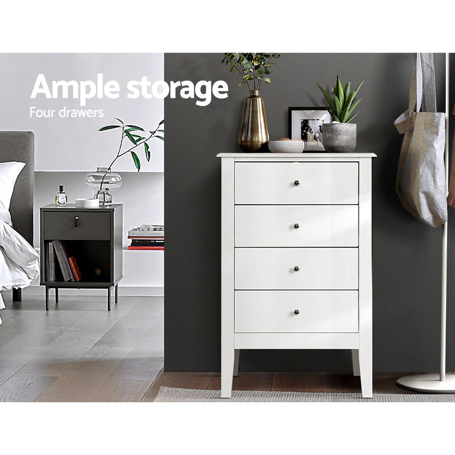 White Chest of Drawers Tallboy Storage Cabinet