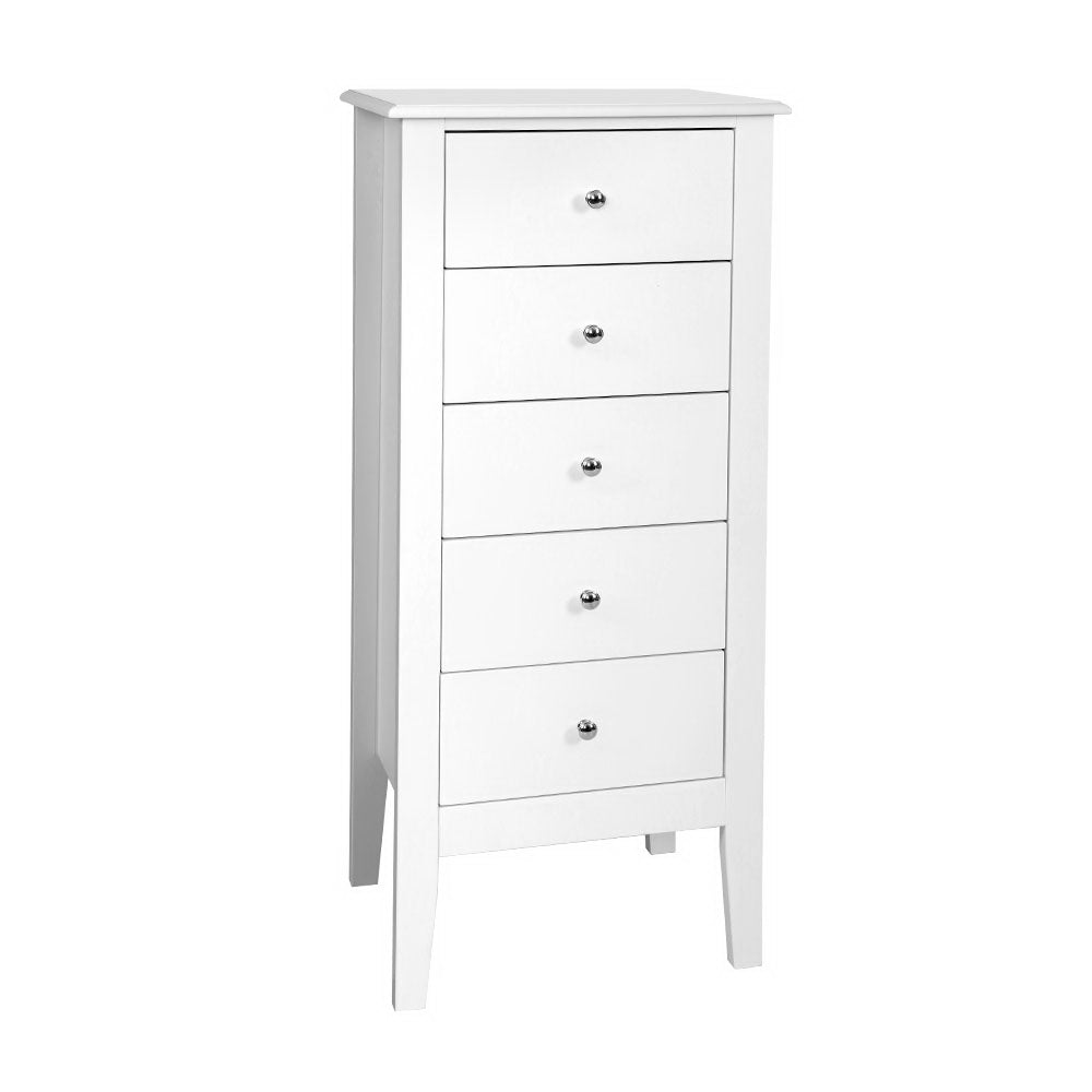 White Tallboy Chest of Drawers Storage Cabinet