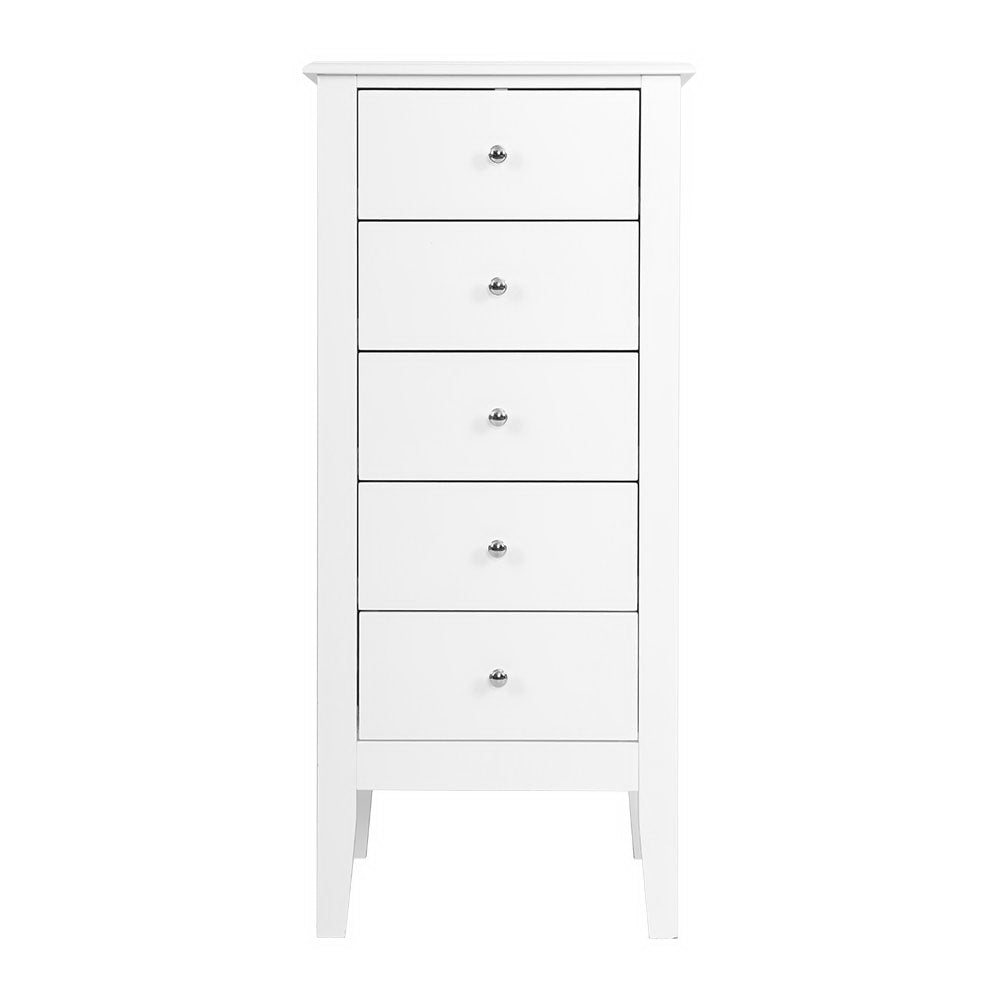 White Tallboy Chest of Drawers Storage Cabinet