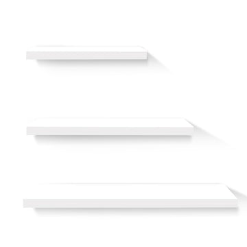 3 Piece Floating Wall Shelves - White