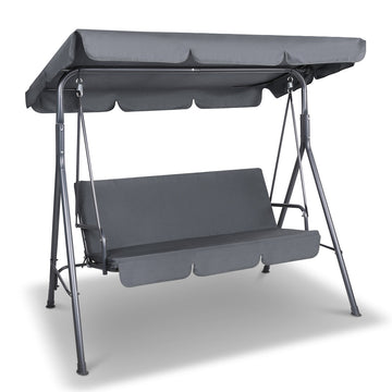 Outdoor Swing Chair Hammock Bench Seat Canopy Cushion Furniture Grey