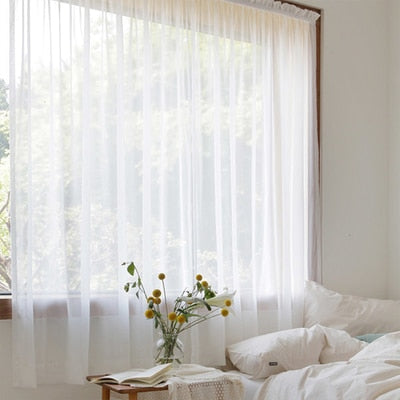 Nordic Woven Draped Curtains Inner - Tulle