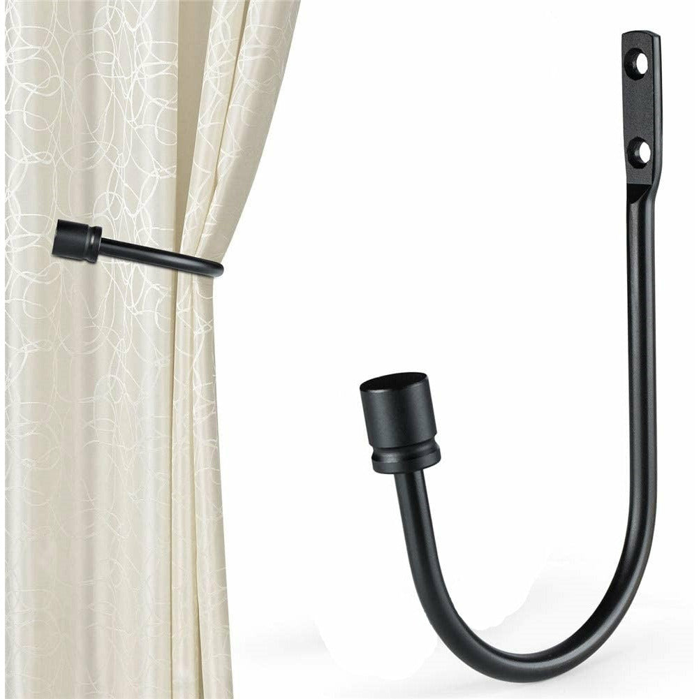 Curtain Hooks with Topper (Pair) - U Shape (Black, White, Bronze, Silver)