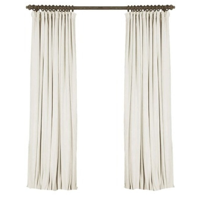 Classic Range Woven Draped Curtains - Vintage White