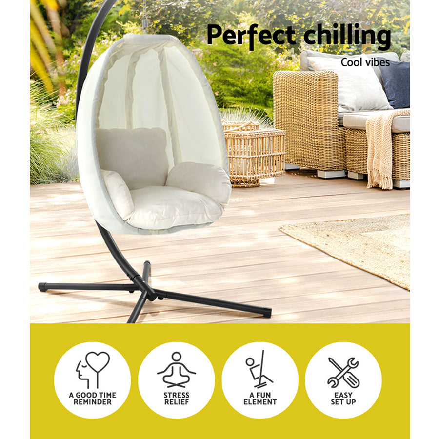 Outdoor Furniture Egg Hammock Porch Hanging Pod Swing Chair with Stand