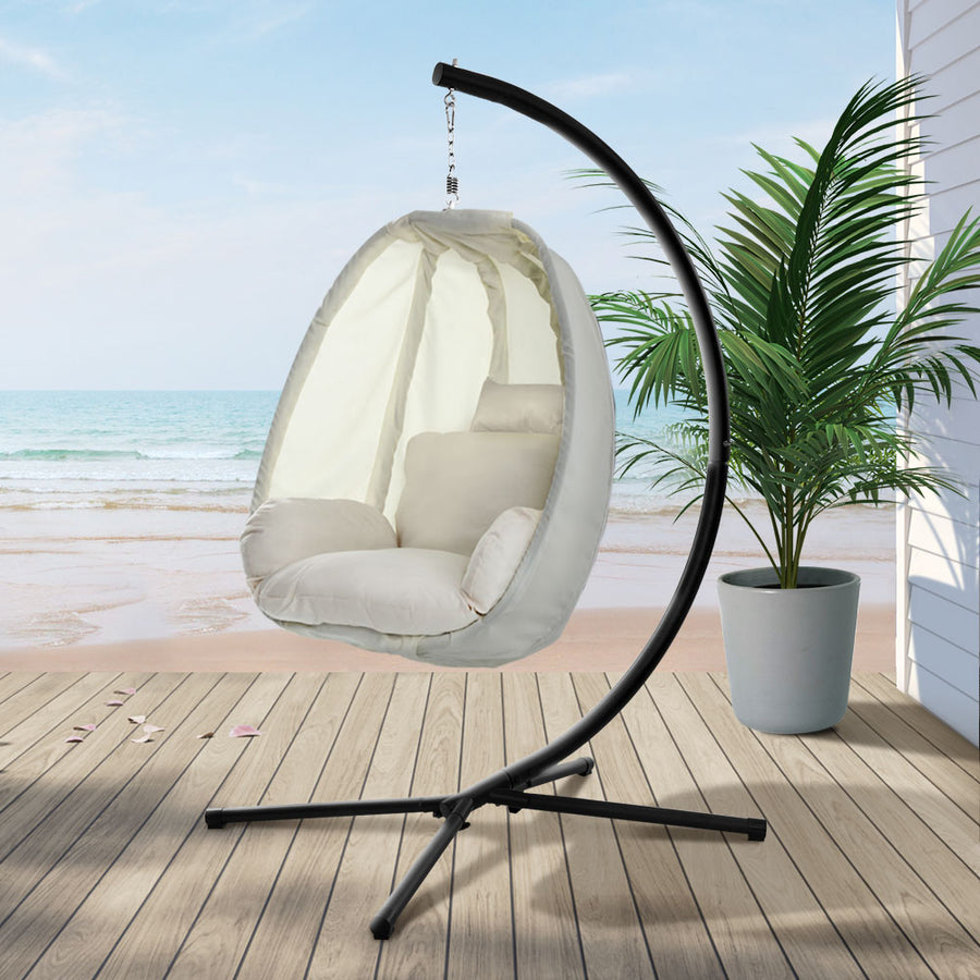 Outdoor Furniture Egg Hammock Porch Hanging Pod Swing Chair with Stand