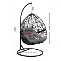 Outdoor Hanging Swing Chair - Black