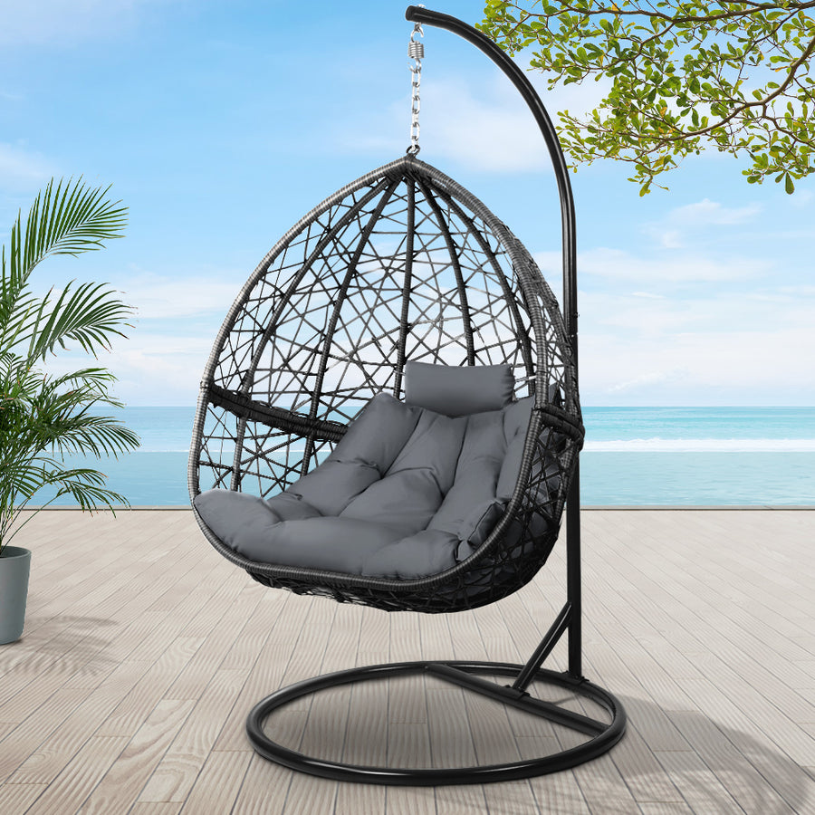 Outdoor Hanging Swing Chair - Black