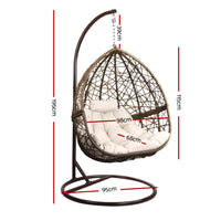 Outdoor Hanging Swing Chair - Brown