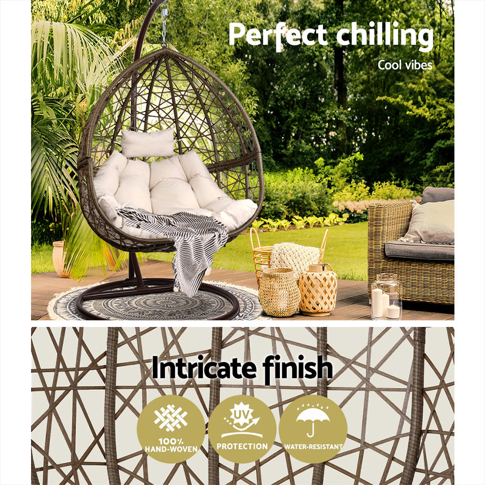 Outdoor Hanging Swing Chair - Brown