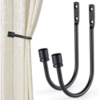 Curtain Hooks with Topper (Pair) - U Shape (Black, White, Bronze, Silver)