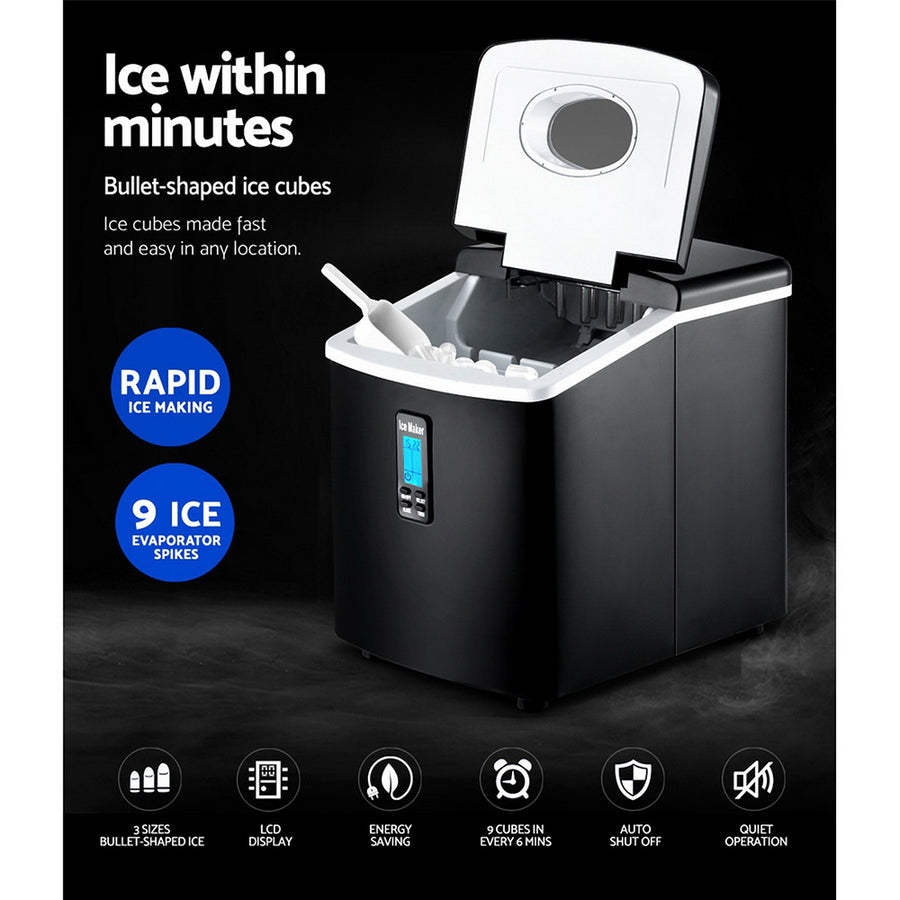 3.2 Litre Portable Ice Cube Maker - Black