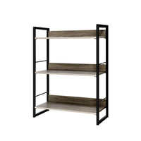 Wooden Shelving Unit With Metal Frame - 3 Shelves