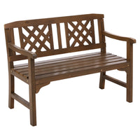 Wooden Garden Bench 2 Seat Patio Furniture Timber Outdoor Lounge Chair Natural