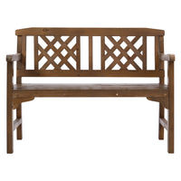 Wooden Garden Bench 2 Seat Patio Furniture Timber Outdoor Lounge Chair Natural