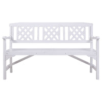 Wooden Garden Bench 3 Seat Patio Furniture Timber Outdoor Lounge Chair White