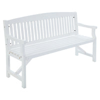 Wooden Garden Bench Chair Outdoor Furniture Patio Deck 3 Seater White