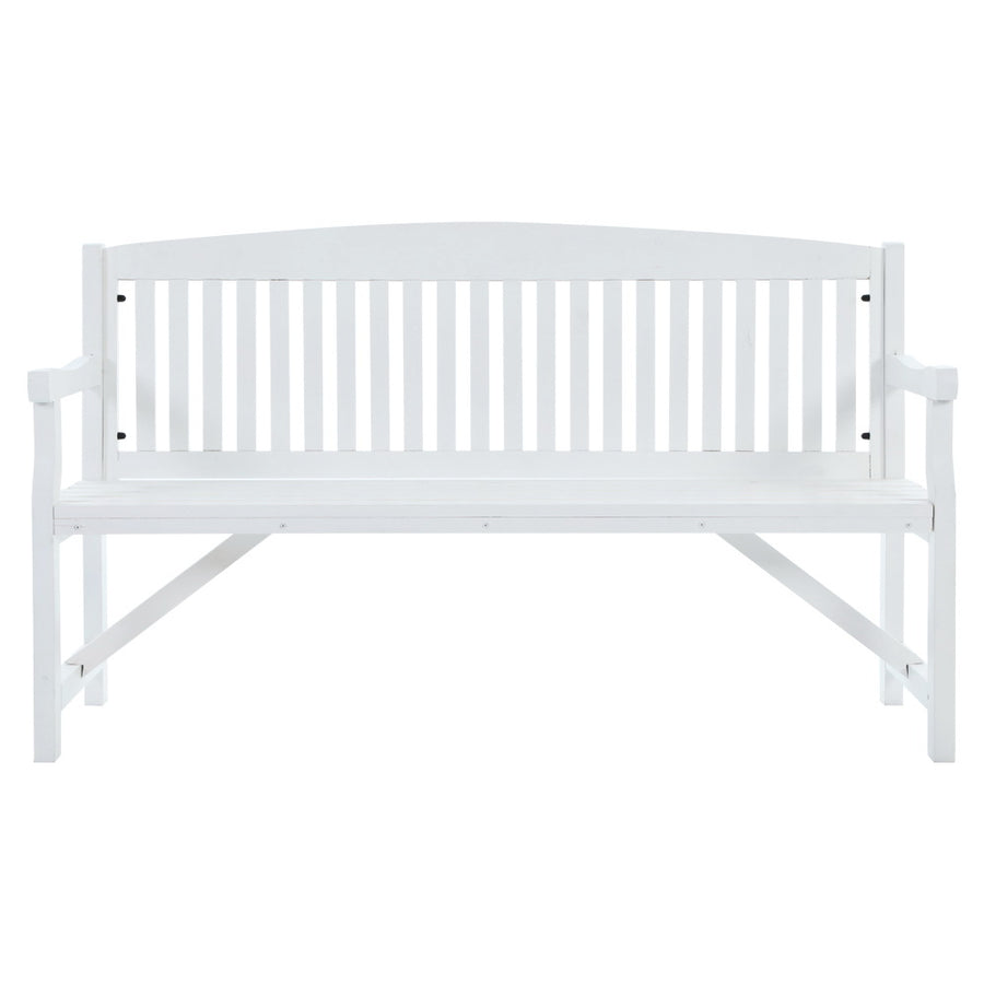 Wooden Garden Bench Chair Outdoor Furniture Patio Deck 3 Seater White