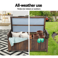 Outdoor Storage Box Wooden Garden Bench Chest Toy Tool Sheds Furniture