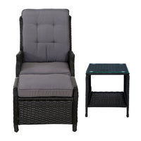 Recliner Chairs Sun lounge Setting Outdoor Furniture Patio Garden Wicker