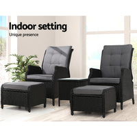 Recliner Chairs Sun lounge Setting Outdoor Furniture Patio Garden Wicker