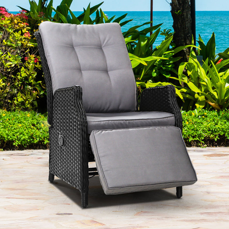 Recliner Chair Sun lounge Setting Outdoor Furniture Patio Wicker Sofa