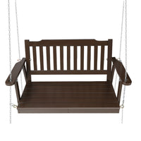 Porch Swing Chair with Chain Garden Bench Outdoor Furniture Wooden Brown