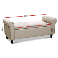 Storage Ottoman Fabric Bench - Large