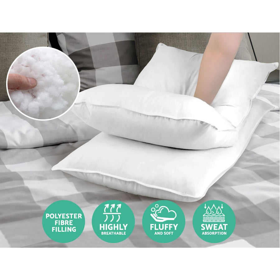 Bedding King Size 4 Pack Bed Pillow - Microfibre Filling