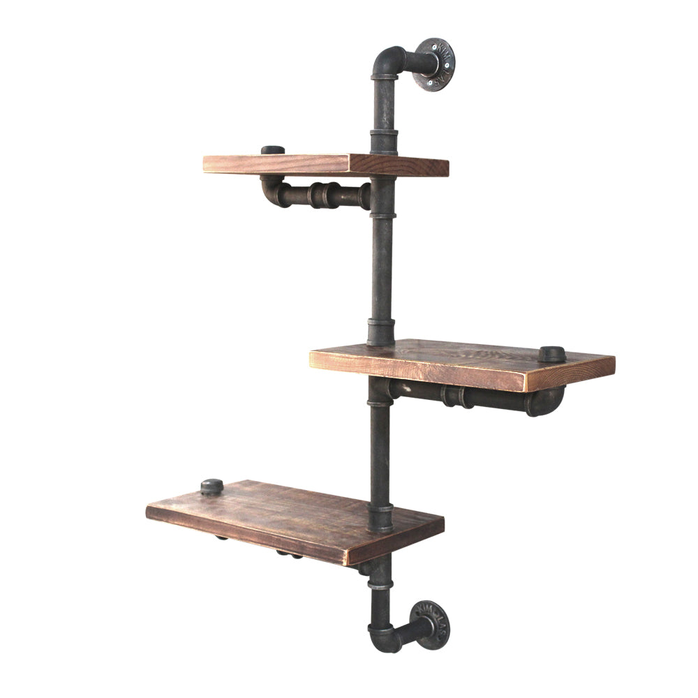 Industrial Rustic Asymmetric Shelving - 3 Shelves