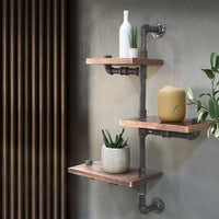 Industrial Rustic Asymmetric Shelving - 3 Shelves